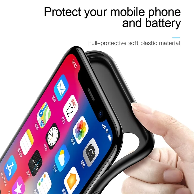 Baseus Battery Charger Case For iPhone X 10 Ultra Slim Power Bank External Backup Pack Charging Battery Cover For iPhoneX