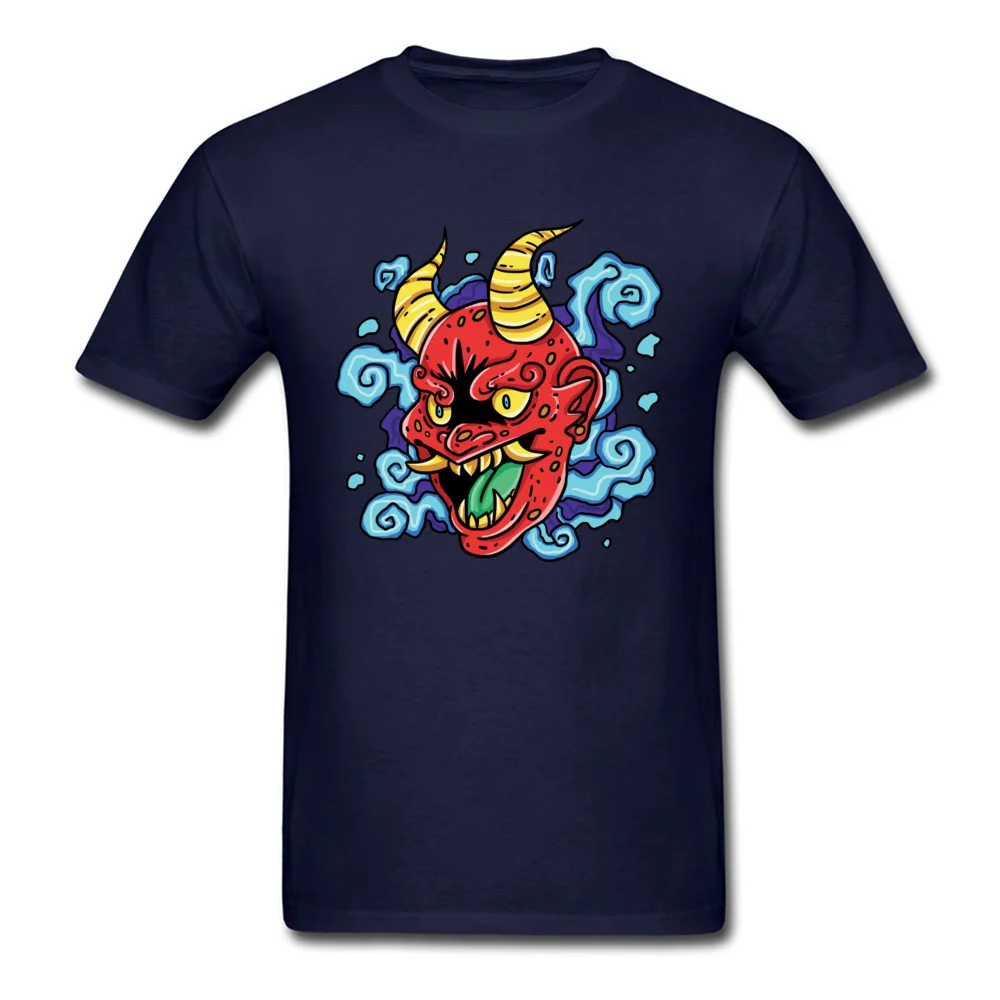 Graphic Kabuki Mask Birthday Short Sleeve T Shirts Autumn Round Neck Pure Cotton Tops Shirt for Men Tops Shirt Fitness Tight Kabuki Mask navy