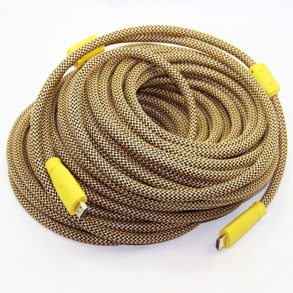 

DHL/FEDEX Shipping 30M Nylon Braided Gold Plated HDMI Cable Male to Male Built-in Dual IC Chip V1.4 1080P 3D HDTV