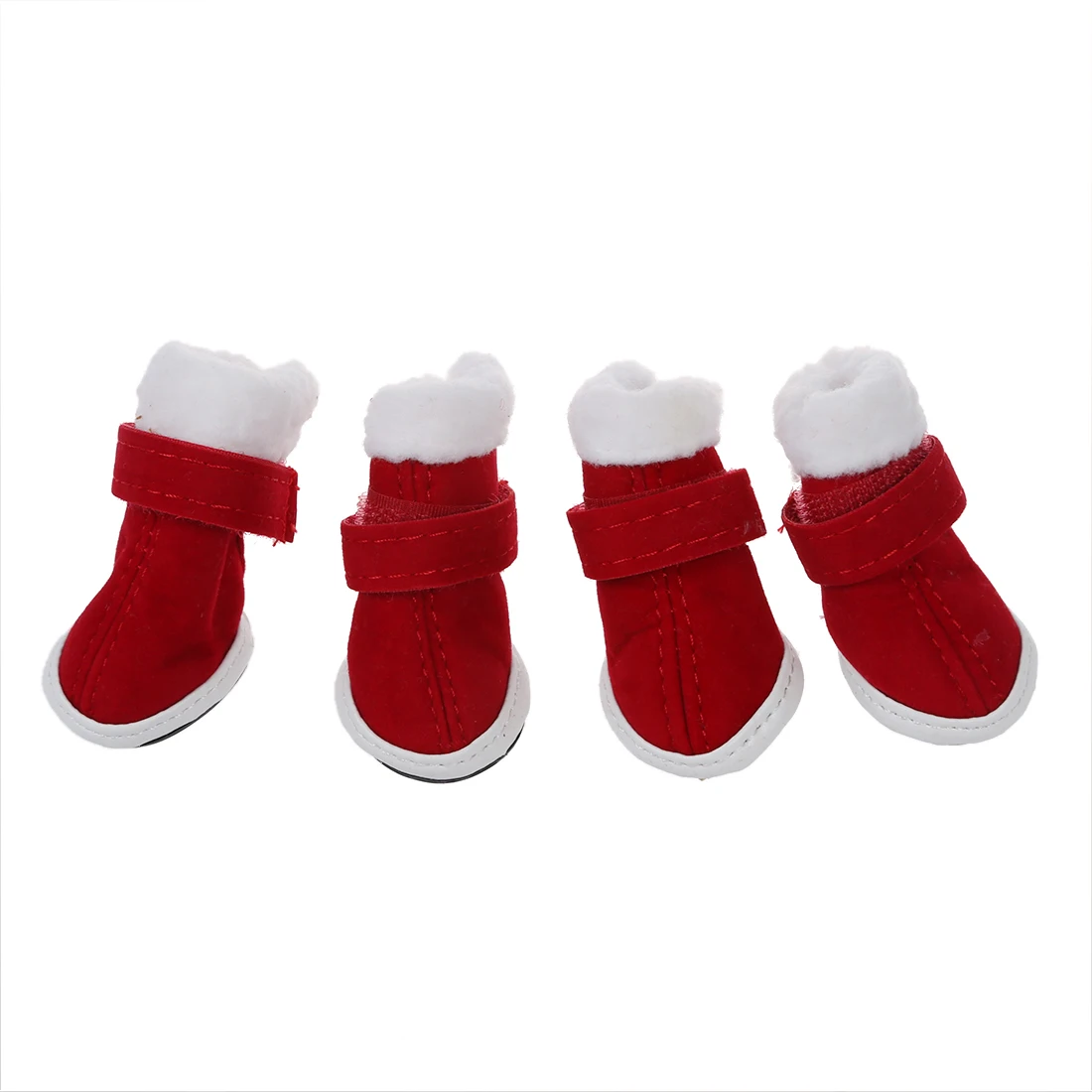 Warm Walking Pet Dog Cozy Shoes Boots Clothes Apparel 1 Red Fit Paws