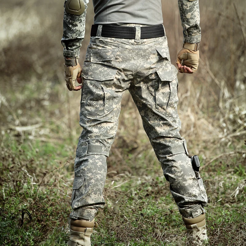 Camouflage Tactical Pants Military Cargo Pants Knee Pad Field Work Combat Men US Army Pantalon Hunt Ploce Airsoft Trousers white cargo pants