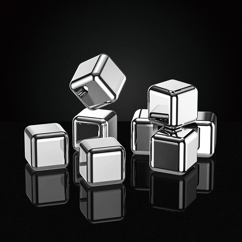 

Stainless Steel Whisky Ice Cubes Bar KTV Supplies Magic Wiskey Wine Beer cooler 4pcs Rocks Ice Coolers Holder Boxed Cube