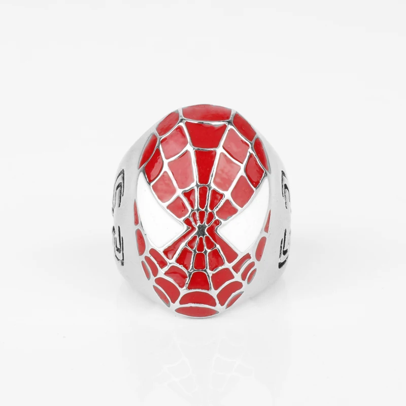 

dongsheng Size 6-12 Marvel DC Comics Red Enamel Ring Super Hero Spiderman Ring For Men Women Fans Figure Ring Gifts-25