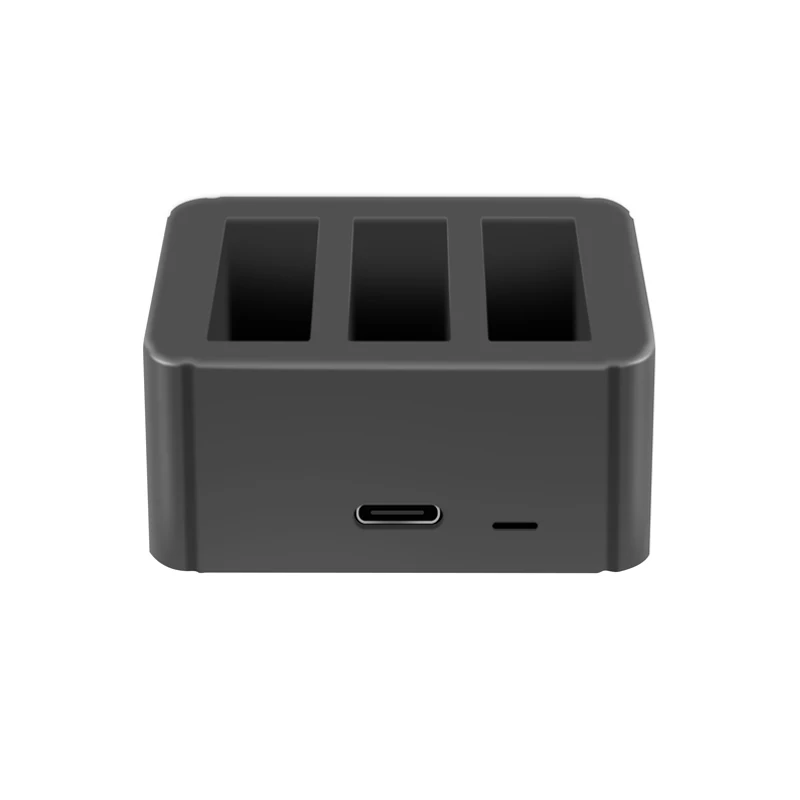 3 в 1 USB зарядное устройство type-c зарядный порт зарядное устройство коробка адаптер портативный для dji OSMO Action S порт аксессуары для камеры - Цвет: Черный