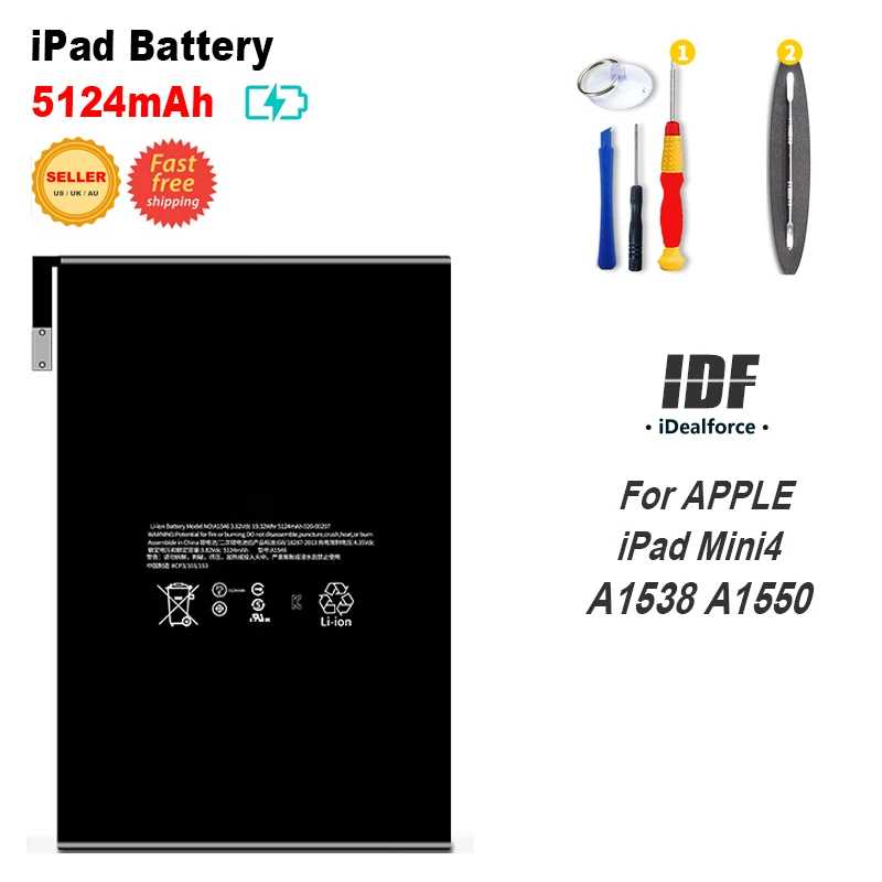 

5124mAh Internal Li-ion Battery Replacement For APPLE iPAD Mini 4 A1538 A1550 / IPADMINI4 iPad Mini4
