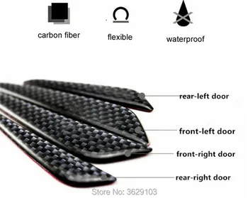 

4PCS Car door protection carbon fiber scratch rubber stickers car-styling for fiat punto 500 bravo freemont stilo panda linea