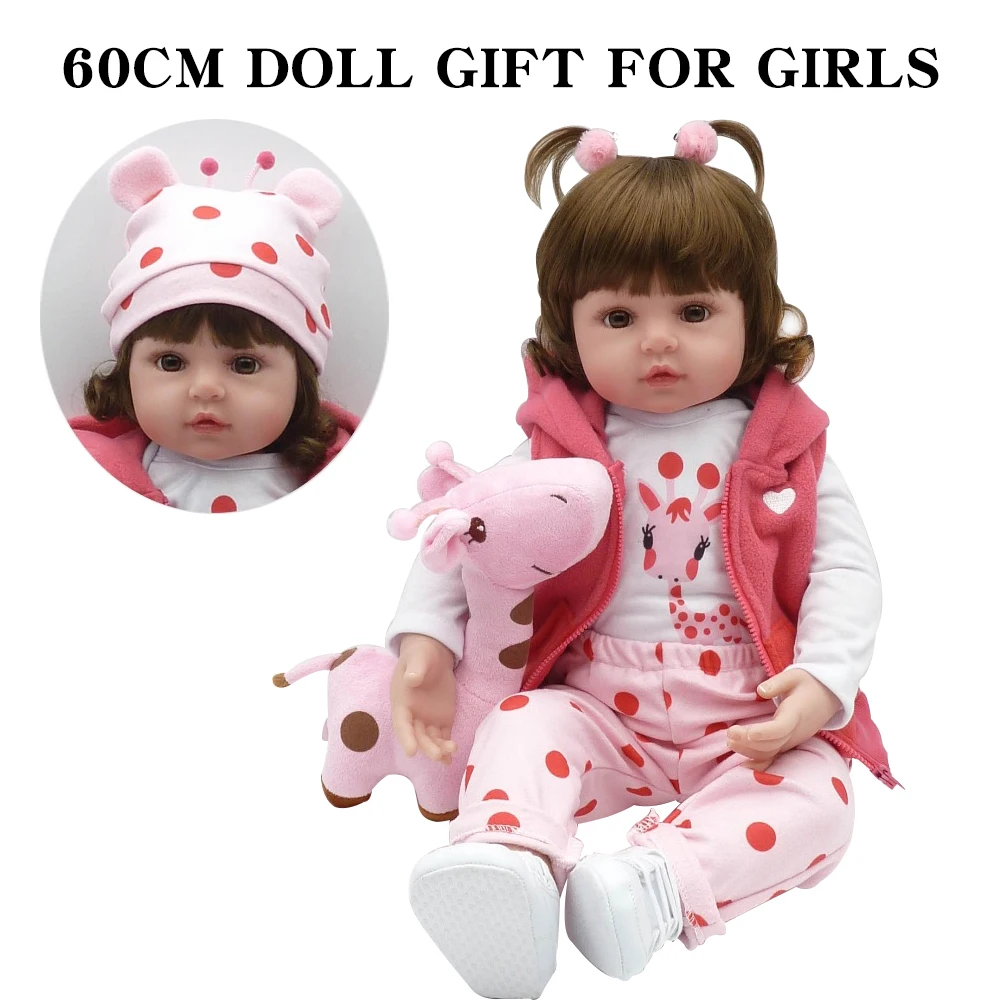 

NPK Bebe Reborn Doll Babies Silicone Baby Size 60CM Soft Cotton Stuffed DIY Toy Mini Model LOL Surprise doll Gift for Girls