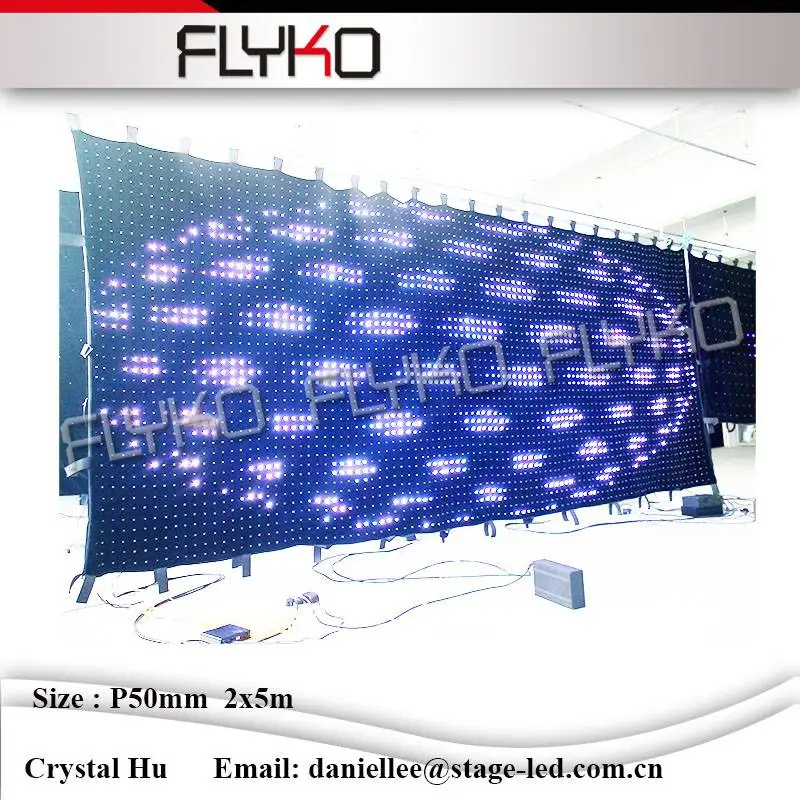 

DJ Booth Stage Lighting P50mm 2x5m DJ Lights Hi-quality LED Disco Light Led Video Curtain