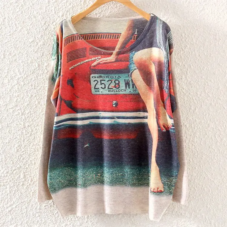 Осень-зима, женский вязаный свитер с длинными рукавами "летучая мышь" в винтажном стиле, свободная блуза, джемпер, пуловер, трикотажная кофта - Цвет: TP287