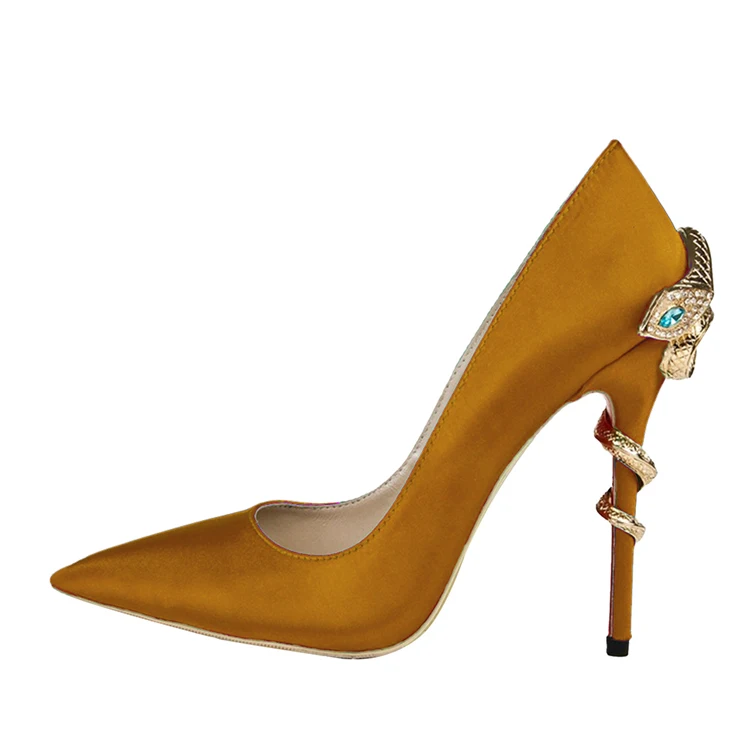 TIMETANG/элегантная женская обувь пикантные женские туфли-лодочки на тонком каблуке с острым носком, украшенные змеиным украшением, со стразами, вечерние, офисные
