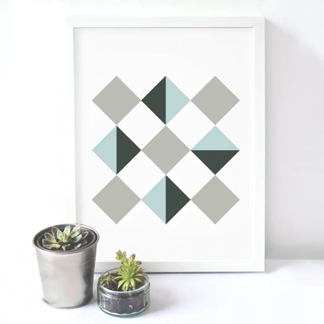 sampel bentuk geometris kanvas seni cetak lukisan poster gambar sampel poster