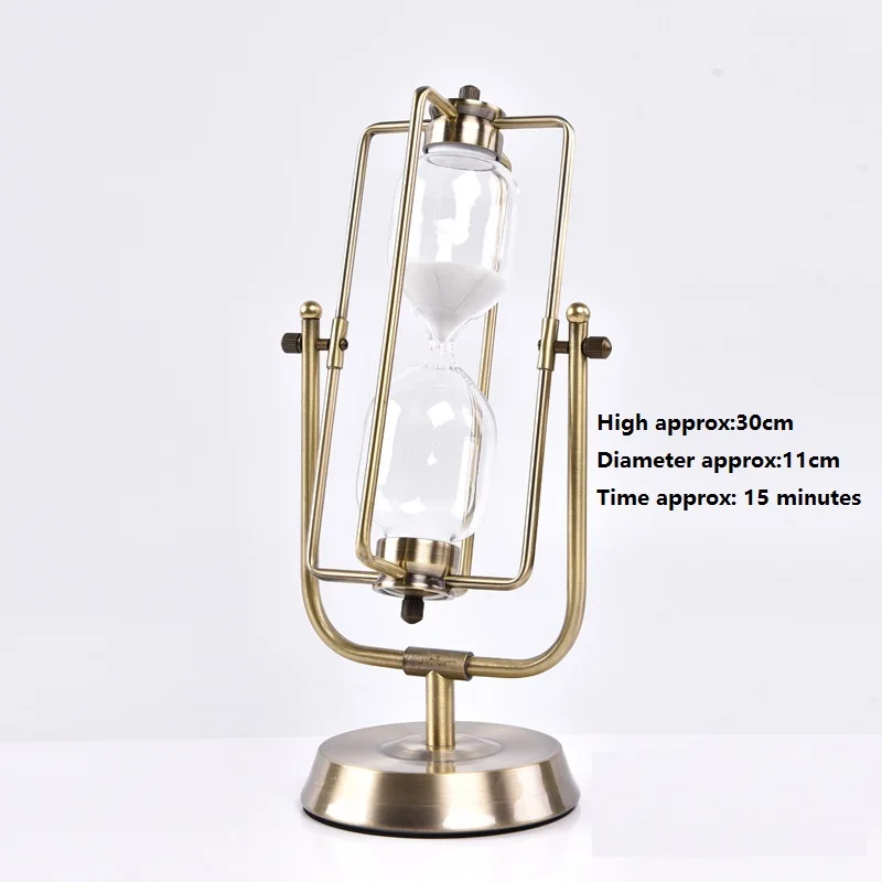 Creative metal Colorful Hourglass Sandglass Sand Clock Timers Wooden Frame Creative Gift Modern Home Decorations Ornaments