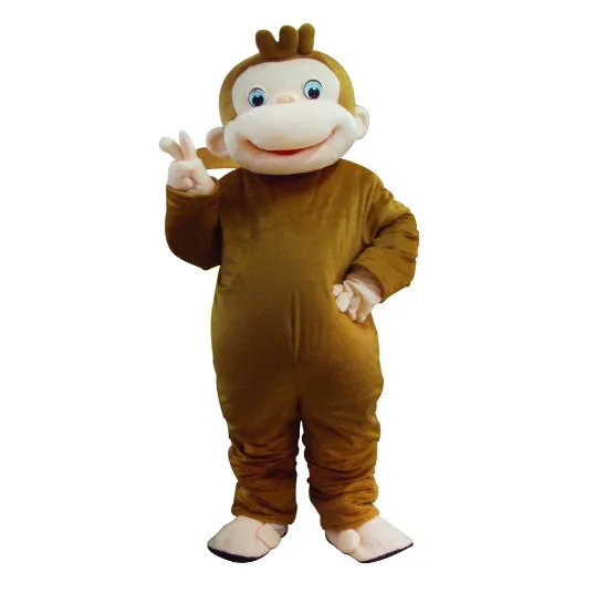 new style curious george monkey mascot costumes cartoon fancy dress halloween party costume adult size free
