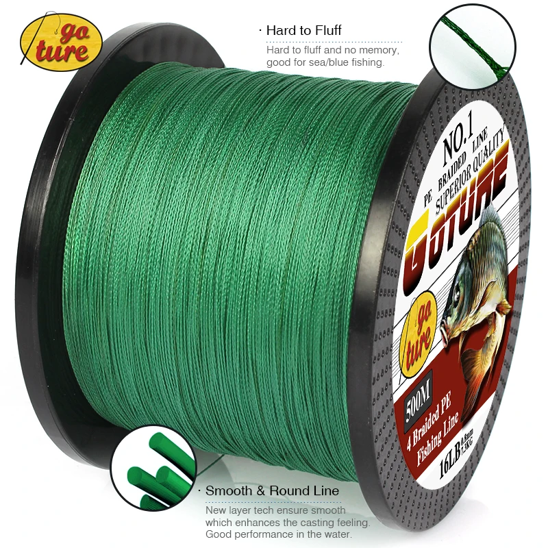 Goture 500M Super Strong Japan Multifilament PE Braided Fishing Line 8 10 20 30 40 60LB | Спорт и развлечения