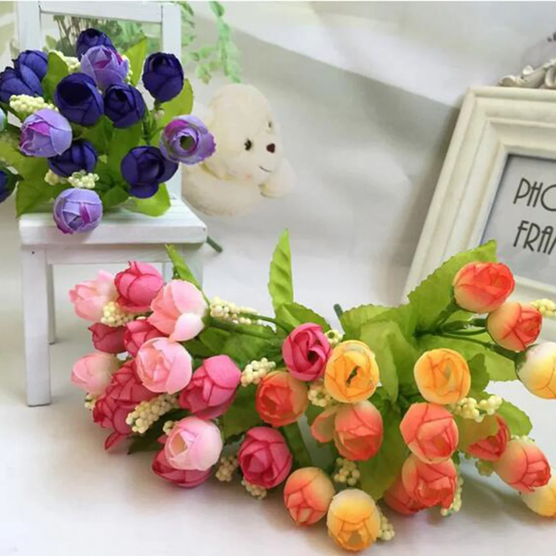 Красивые Искусственные мини розы бутоны 15 бутоны 1 свадебное оформление букета домашний стол вечерние украшения
