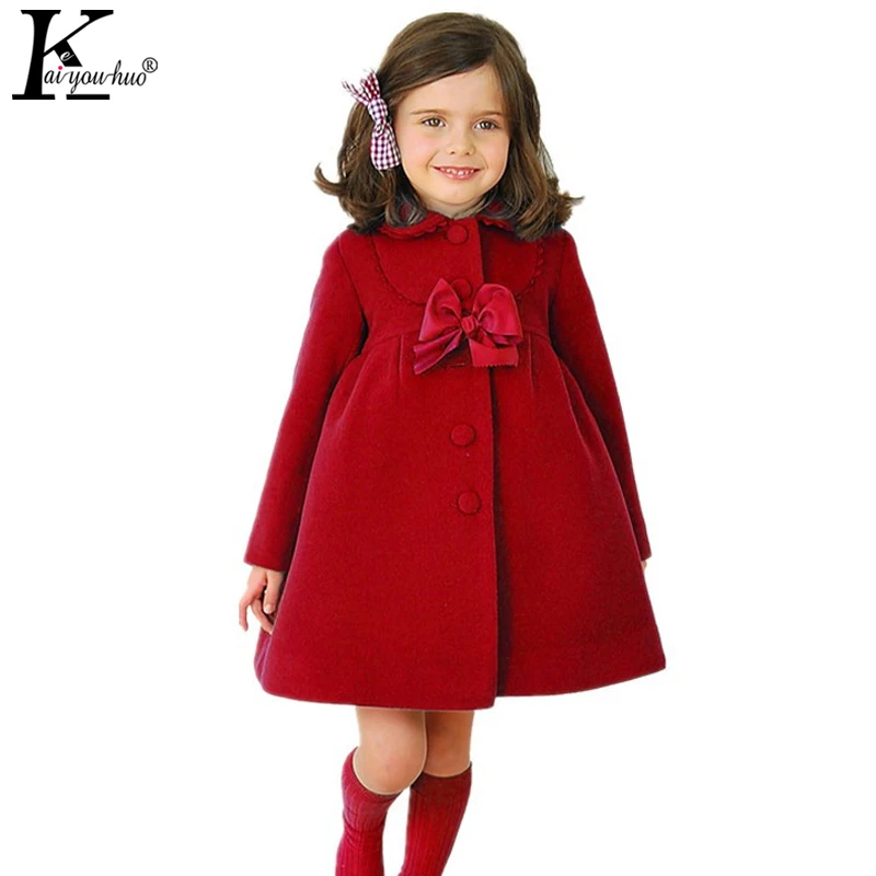 KEAIYOUHUO/зимние пальто для девочек, детская одежда, куртки с большим бантом для девочек, модная верхняя одежда с длинными рукавами, теплая