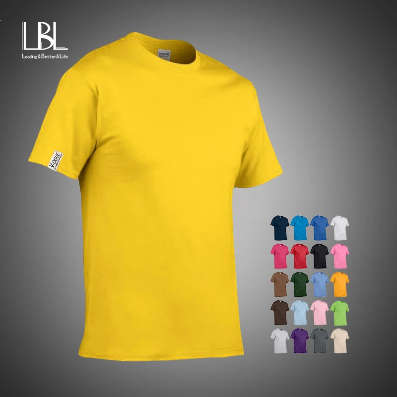 

Solid Cotton T Shirt Mens Europe Size Short Sleeve T-shirts 2019 Summer New Unisex Skateboard Tee Boy US Hip Hop Slim Tops Tees