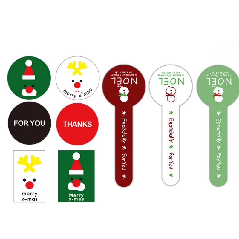 

120pcs/pack Merry Christmas Elk Snowman Sealing Sticker Gift Box Baking Cookies package Label DIY Decoration Party Gifts Supply
