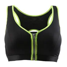 Front Zippers Fitness Bras For Women Ladies No Rims Padded Tank Crop Tops High Shockproof Push Up Sportwear Tops