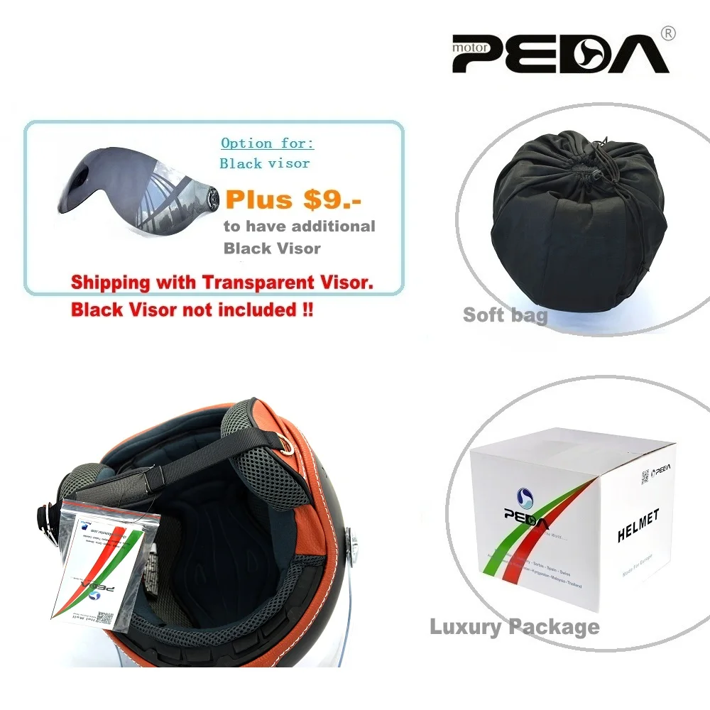 PEDA итальянский дизайн ECE DOT мотоциклетный шлем Cascos Jet унисекс Открытый уход за