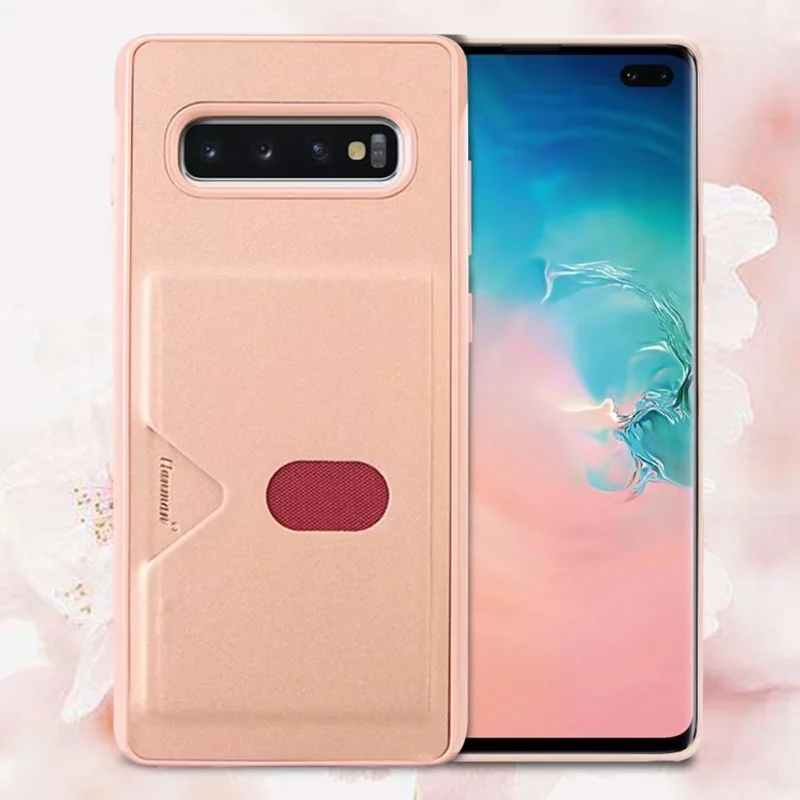 Чехол для Samsung Galaxy S10 задняя крышка Plus слот карт TPU кожаный мягкий магнитный чехол