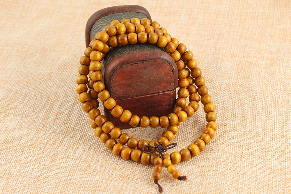 108 0 8cm Wood Prayer Beads Tibetan Buddhist Mala Buddha font b Bracelet b font Rosary