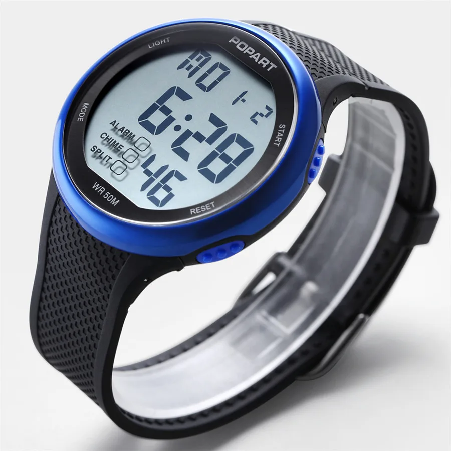 POPART Men's Watches Stop Watch Week Chronograph Alarm LED Digital Sport Wrist Watch Waterproof Clock Man Sport Watches For Men POPART Men's Watches Stop Watch Week Chronograph Alarm LED Digital Sport Wrist Watch Waterproof Clock Man Sport Watches For Men