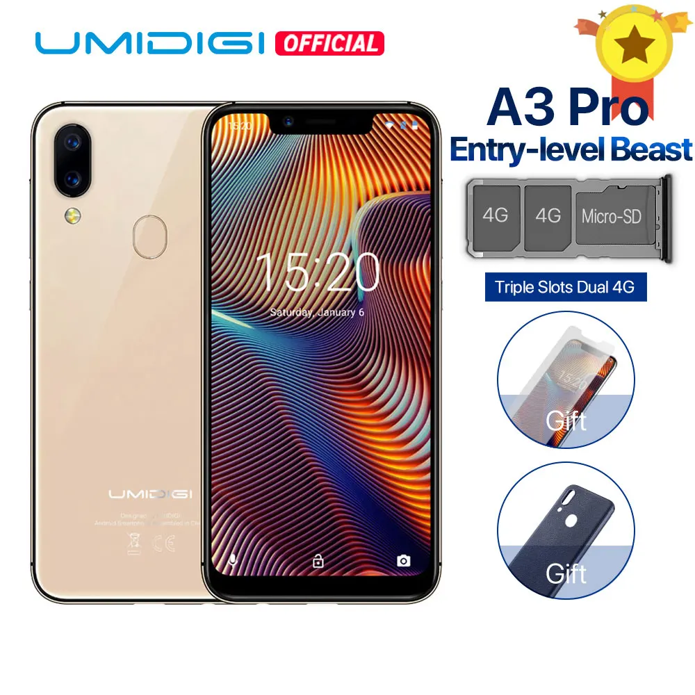 UMIDIGI A3 Pro смартфон с 5 7-дюймовым дисплеем 19:9 ОЗУ 3 ГБ ПЗУ 32 12 МП Мп | Мобильные