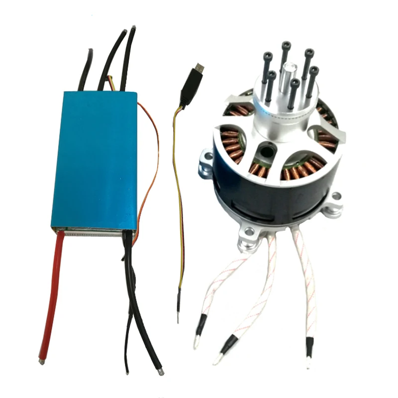 

Hot sale 50KW 154120 55KV brushless motor and HV 120V 500A brushless controller for RC UAV/ Airplane/Paramotor and so on