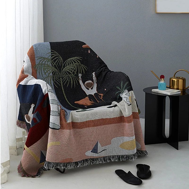 Nordic Throw Blanket Multifunction Space Travel Decoration Slipcover Cobertor Sofa Bed Non-slip Stitching Soft Sheet Blankets