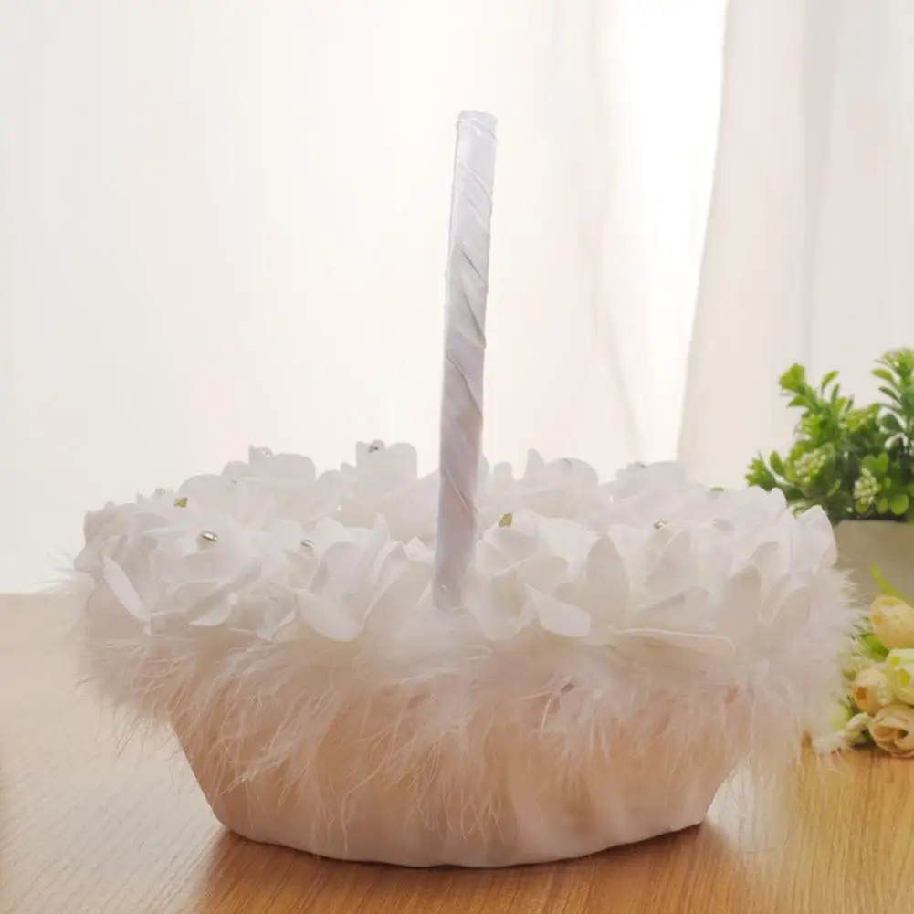 

Wedding Flower Girl Basket Lace Flower Girl Basket Western Wedding Candy Storage Romantic Cute Double Bow Decor Wedding Supplies