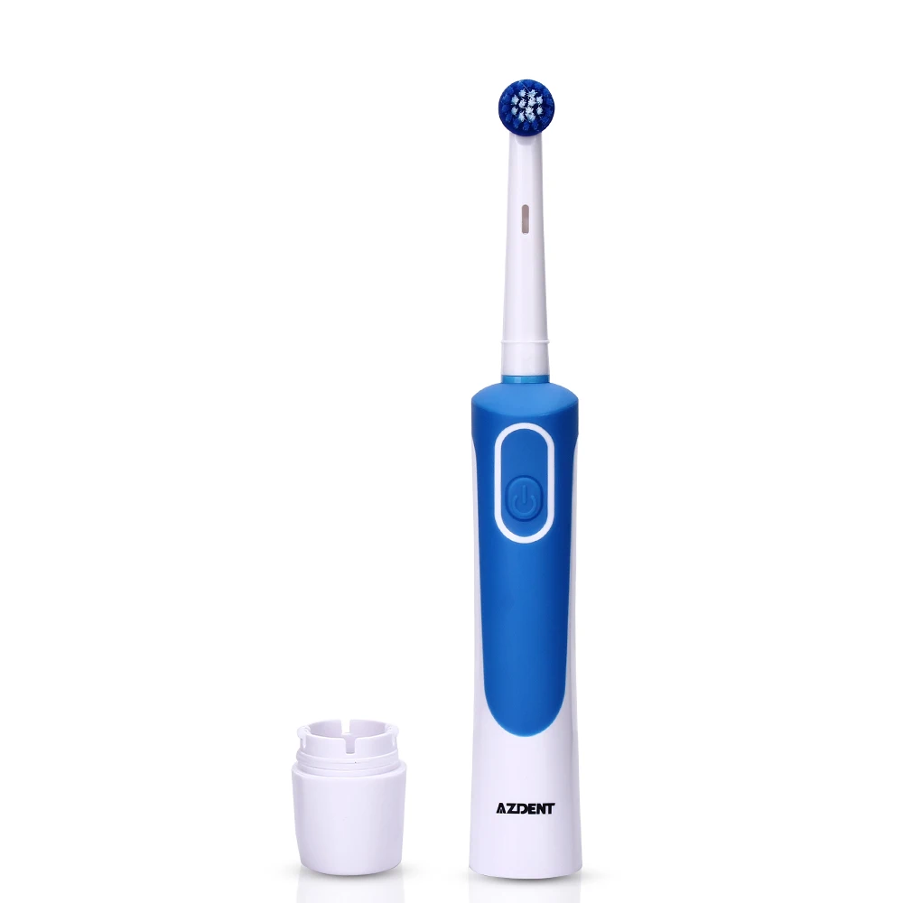 AZDENT New Hot Electric Toothbrush Rotary Tooth Brush AA Battery Power Deep Clean No Rechargeable with 4 Replacement Teeth Heads AZDENT New Hot Electric Toothbrush Rotary Tooth Brush AA Battery Power Deep Clean No Rechargeable with 4 Replacement Teeth Heads