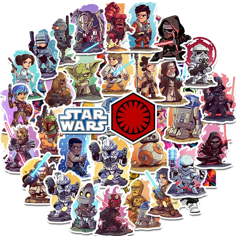 

50PCS Star Wars Cartoon Character sticker Graffiti Stickers for Travel case Laptop Skateboard Guitar Fridge Luggage Motorcycle