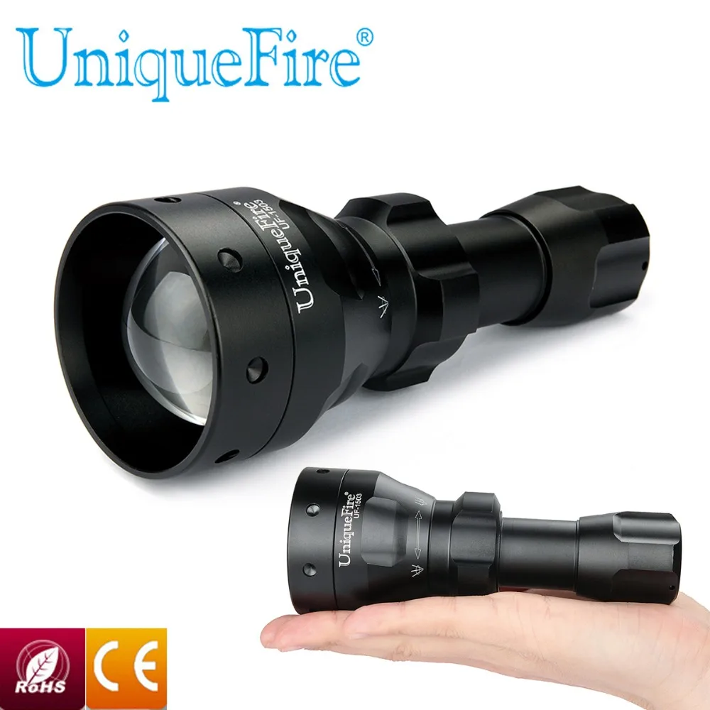 

UniqueFire LED Flashlight 1503 IR 940nm Infrared Light Zoomable Focus 50mm Convex Lens Head Torch for Night Hunting Fishing