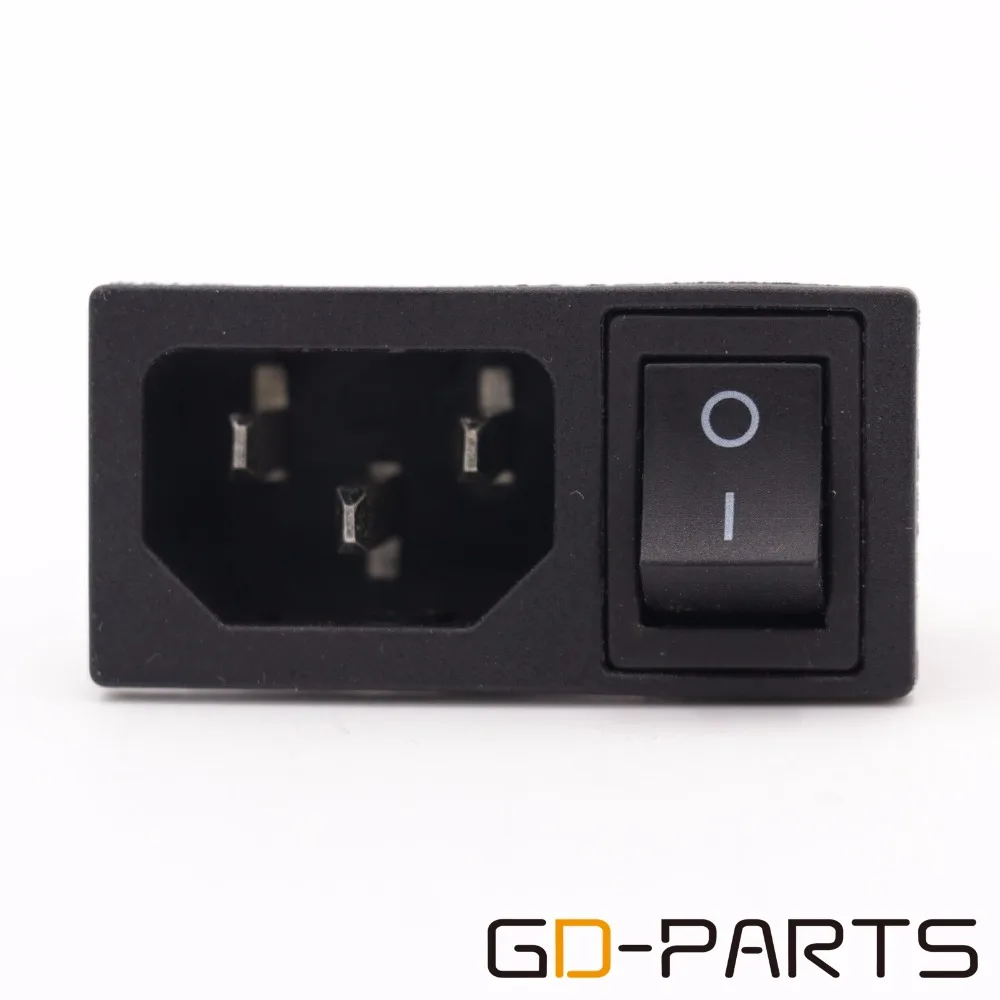 Prise IEC Montage Panneau Avec Interrupteur Et Fusible - 3 Broches, Cordon 60cm, Pour Alimentation