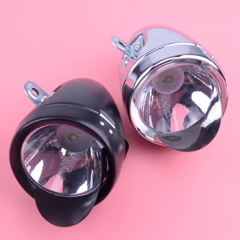 

DWCX Universal Metal Chrome Vintage Bicycle Front Fog Light Head Lamp Retro LED Bike Headlight 2 Colors