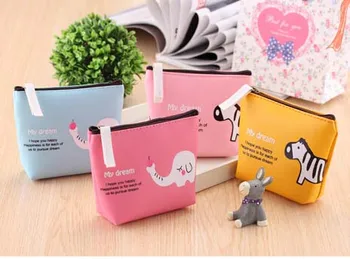 

Free ship!1lot=16pc!Simple cute mini wallet/cartoon animal storage coin bag/key purse/small pouch/pencil bag