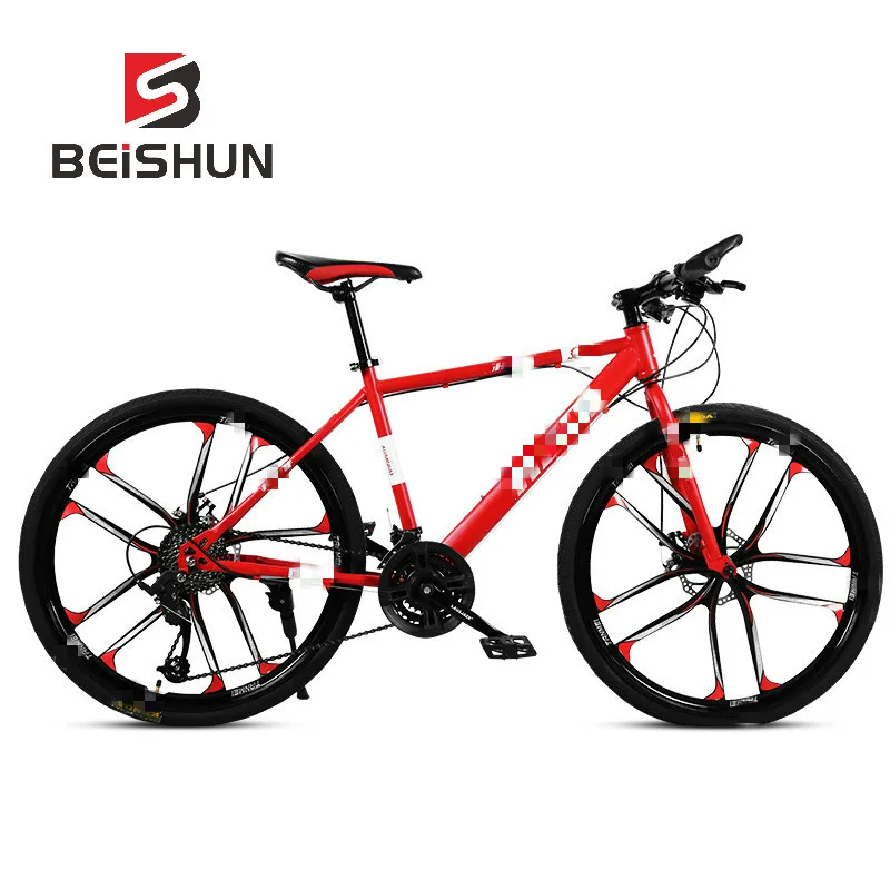 Adult Mountain Bike 26 Inch Speed Shift Double Disc Brakes Ten Knife Wheel Bicycle Male and Female Students Bicycle Adult Mountain Bike 26 Inch Speed Shift Double Disc Brakes Ten Knife Wheel Bicycle Male and Female Students Bicycle
