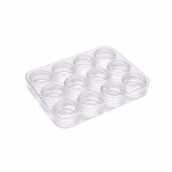 

12Grids Clear Contact Lens Case Plastic Transparent Contact Lens Cases Contact Holder Storage Boxes 12 X 9X 1.9 cm Bottle