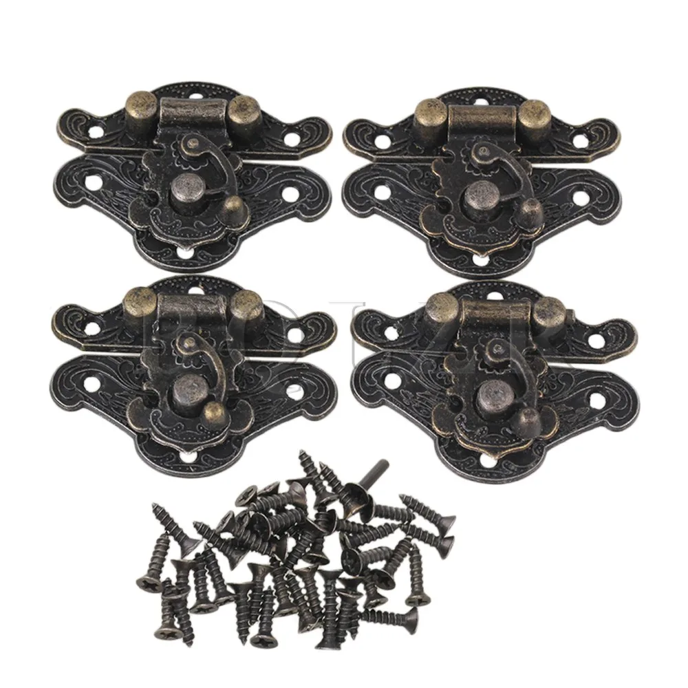 4x BQLZR Bronze 28x23mm Vintage Style Small Wooden Box Hasp Lock Latch