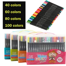 40 60 80 100-цвет Kinderg Книги по искусству en Детский рисунок граффити нетоксичный цвета пера обычай студент тонкой Книги по искусству акварель набор