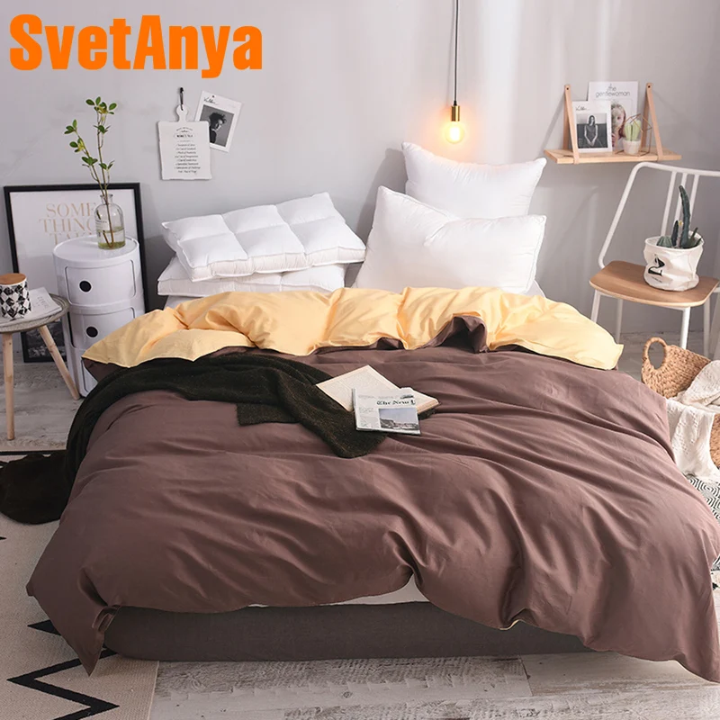 

Svetanya Cotton Duvet Cover Solid Color Comforter Quilt Blanket Case with Zipper (no Quilt) Single Full Queen King double size