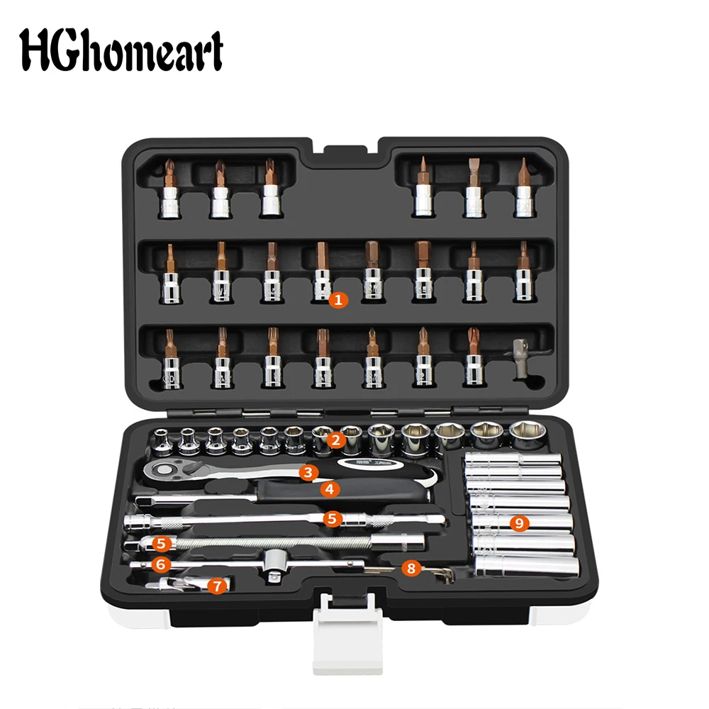 

HGhomeart Hand Tool Set Socket Wrench Household Tool Auto Repair Mixed Combination Package Multitool Car Repair Tool Set