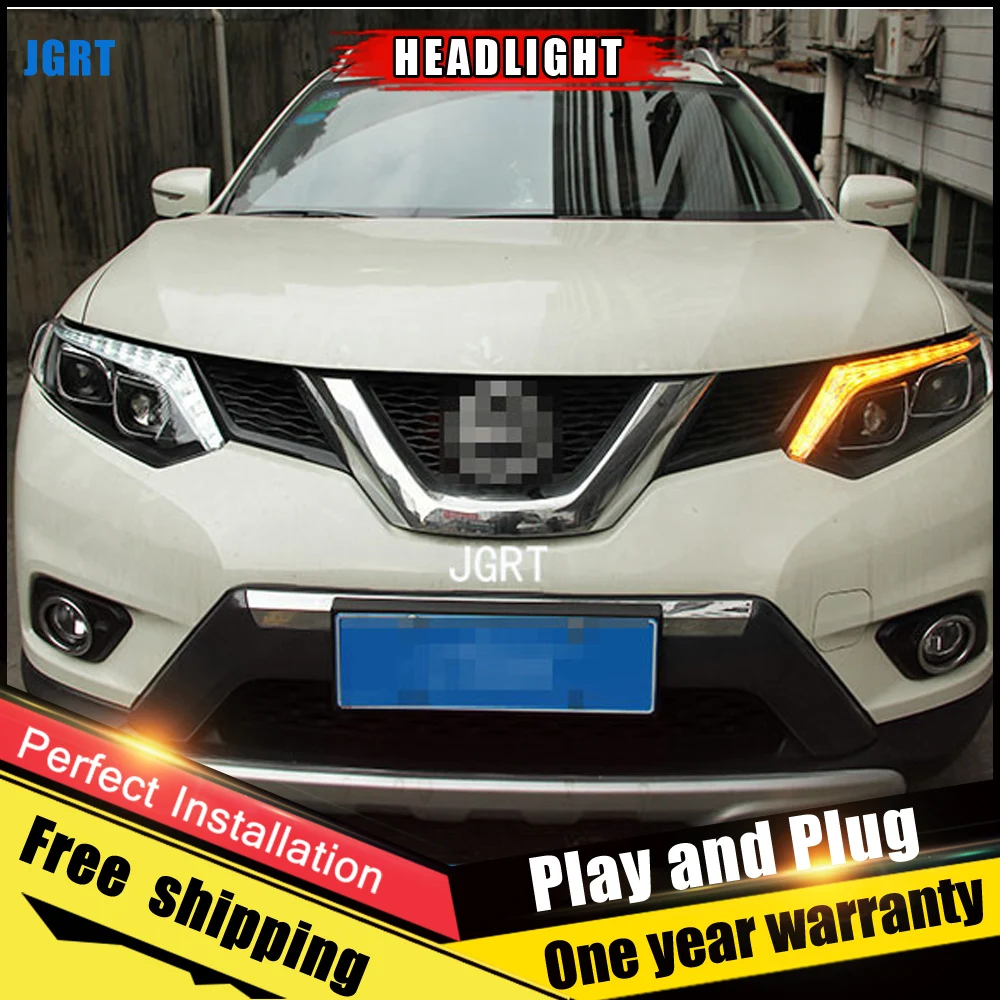 Фары светодиодные двухлучевые 2 шт. для nissan X-Trail 2014-2016 X-Trai H7 Ксеноновые