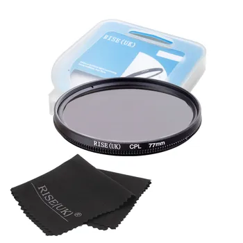 

RISE(UK) 77mm Circular Polarizing CPL C-PL Filter Lens +case+gift For Canon NIKON Sony Olympus Camera HOT SALE