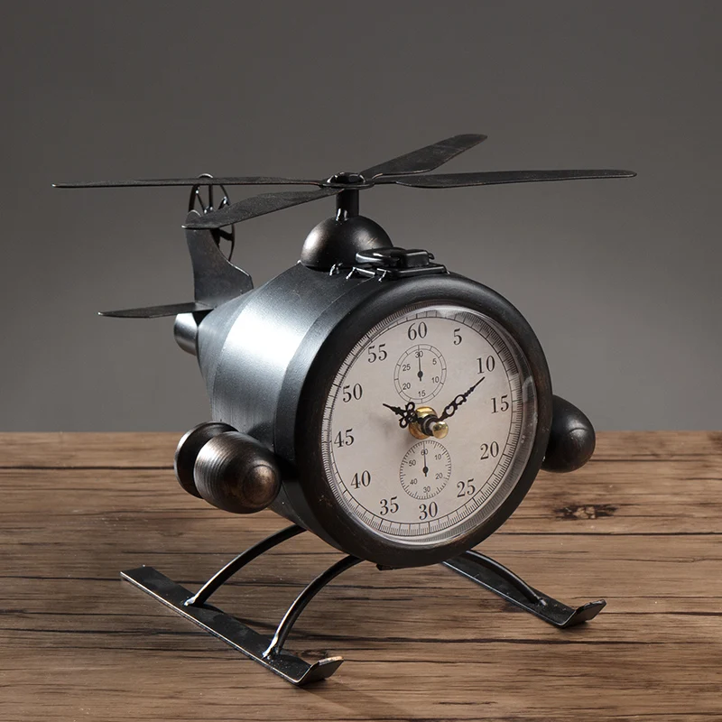Metal Retro Table Aircraft Clock The Diy Household Decor Airplane