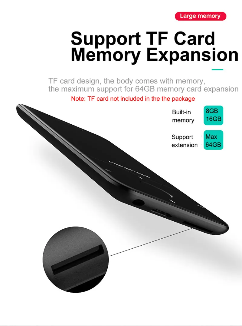 HBNKH Bluetooth MP3-плеер Радио FM Портативный Hifi MP3 видео плеер Диктофон 2,4 дюймов штекер для экрана-в плееров Поддержка электронной книги