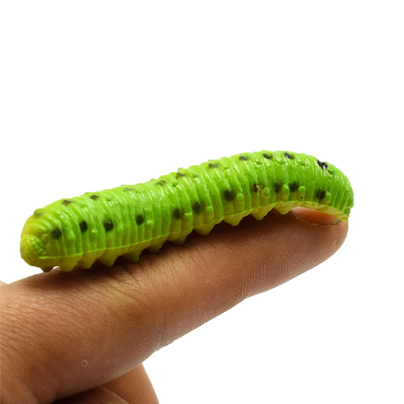 12 шт./лот моделирование Caterpillar поддельные червь ко насекомых и животных