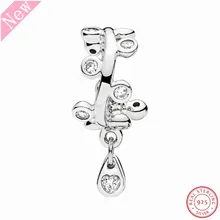 925 стерлингового серебра элегантное движение люстра капельки Висячие бусины DIY Fit PANDORA Подвески для изготовления ювелирных изделий FL719