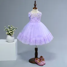 Новинка года; милое кружевное платье принцессы с бантом для девочек; платье подружки невесты; 0116